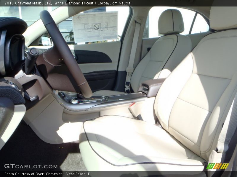 White Diamond Tricoat / Cocoa/Light Neutral 2013 Chevrolet Malibu LTZ