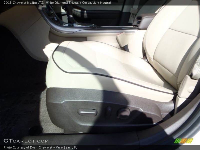 White Diamond Tricoat / Cocoa/Light Neutral 2013 Chevrolet Malibu LTZ