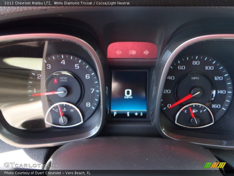 White Diamond Tricoat / Cocoa/Light Neutral 2013 Chevrolet Malibu LTZ