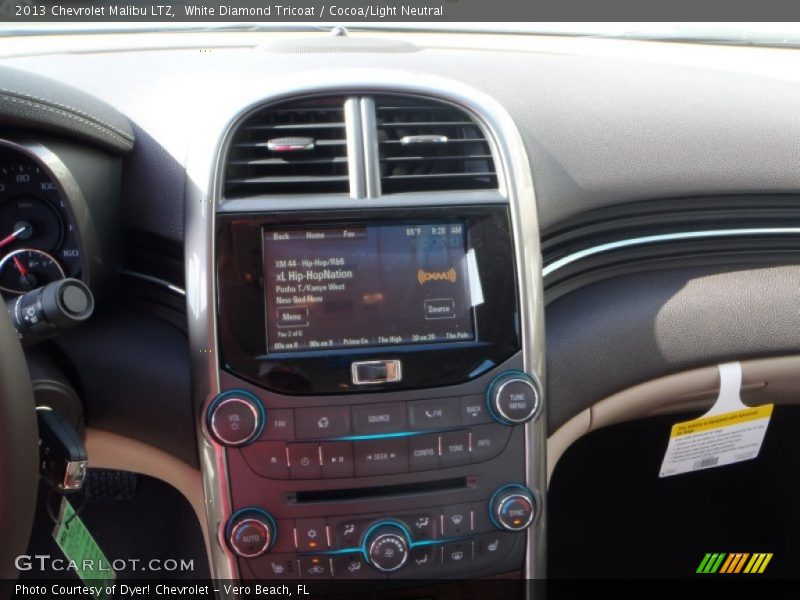 White Diamond Tricoat / Cocoa/Light Neutral 2013 Chevrolet Malibu LTZ