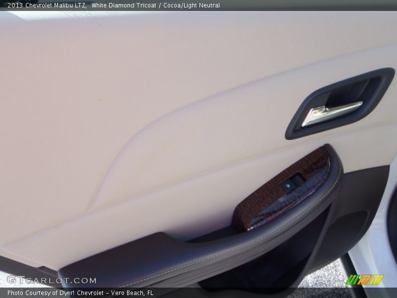 White Diamond Tricoat / Cocoa/Light Neutral 2013 Chevrolet Malibu LTZ