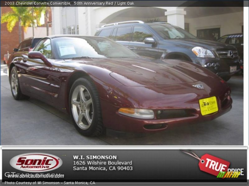 50th Anniversary Red / Light Oak 2003 Chevrolet Corvette Convertible