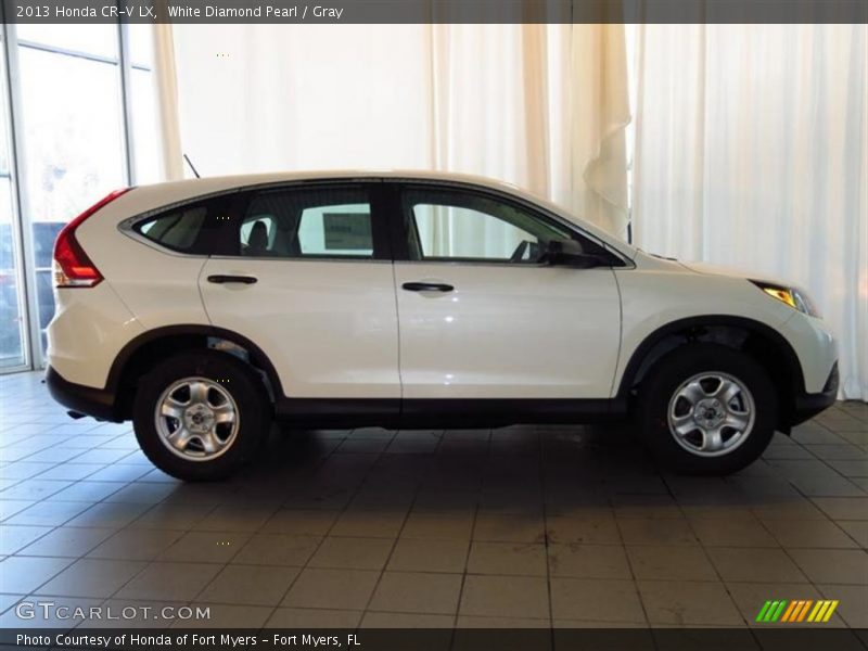 White Diamond Pearl / Gray 2013 Honda CR-V LX