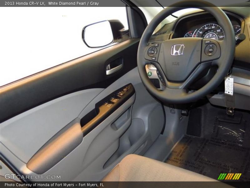 White Diamond Pearl / Gray 2013 Honda CR-V LX