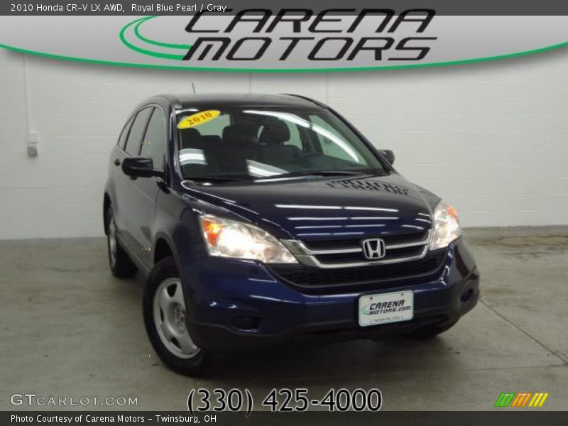 Royal Blue Pearl / Gray 2010 Honda CR-V LX AWD