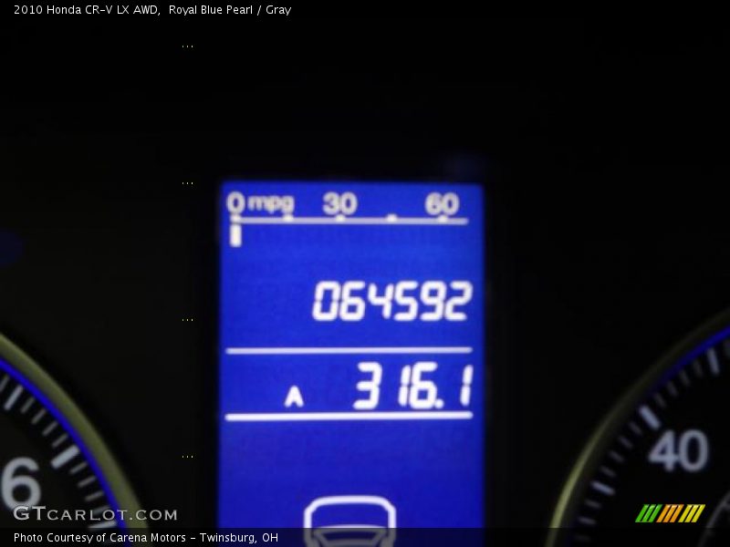 Royal Blue Pearl / Gray 2010 Honda CR-V LX AWD
