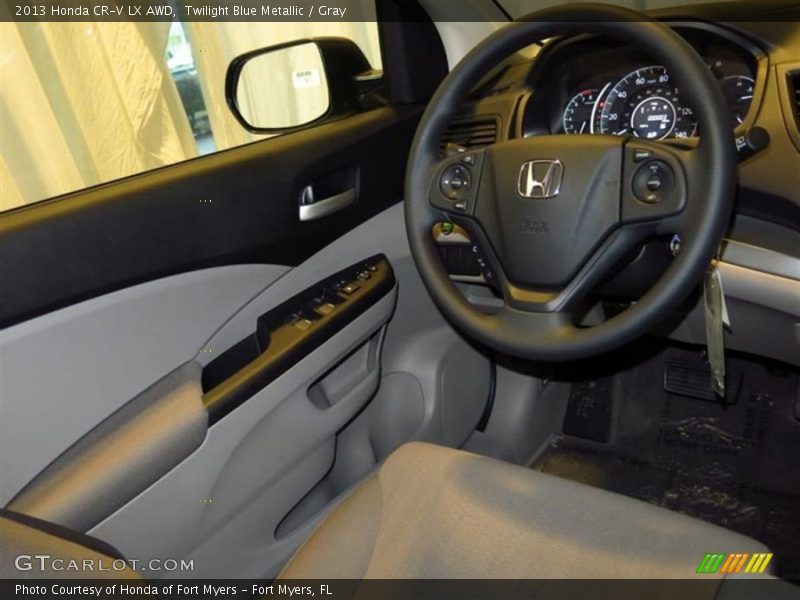 Twilight Blue Metallic / Gray 2013 Honda CR-V LX AWD