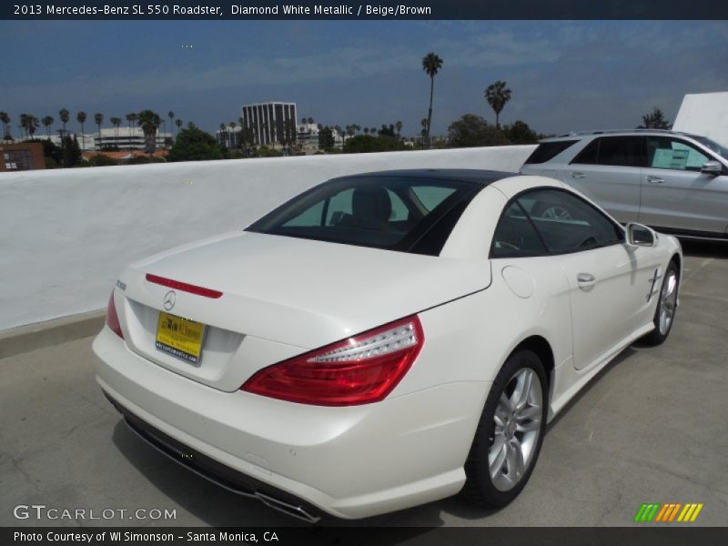 Diamond White Metallic / Beige/Brown 2013 Mercedes-Benz SL 550 Roadster