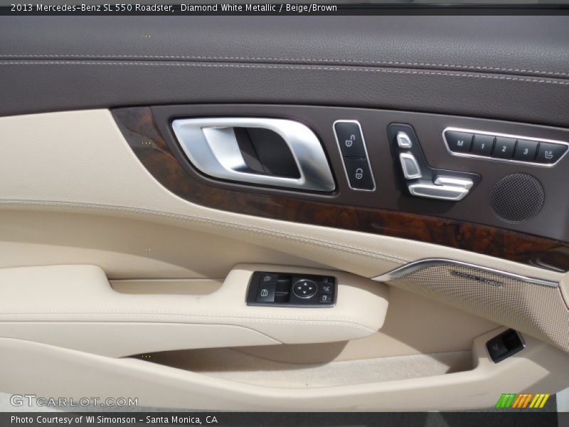 Diamond White Metallic / Beige/Brown 2013 Mercedes-Benz SL 550 Roadster