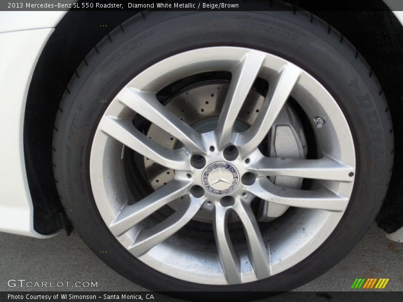 Diamond White Metallic / Beige/Brown 2013 Mercedes-Benz SL 550 Roadster
