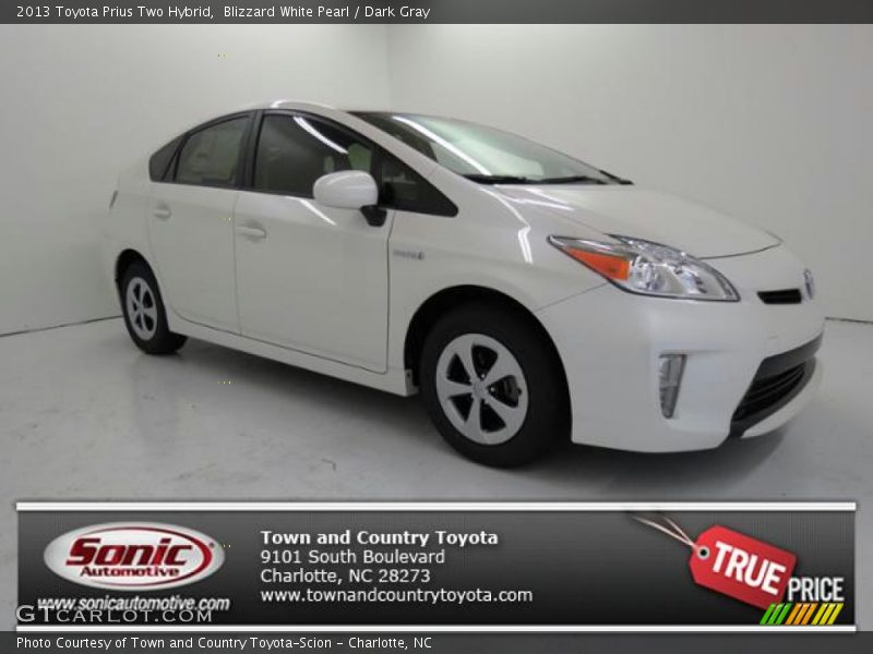Blizzard White Pearl / Dark Gray 2013 Toyota Prius Two Hybrid