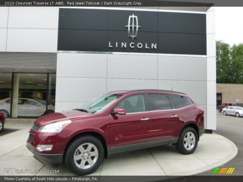 Red Jewel Tintcoat / Dark Gray/Light Gray 2010 Chevrolet Traverse LT AWD