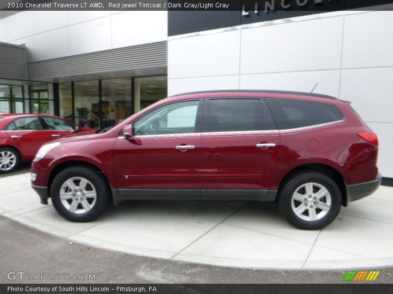 Red Jewel Tintcoat / Dark Gray/Light Gray 2010 Chevrolet Traverse LT AWD