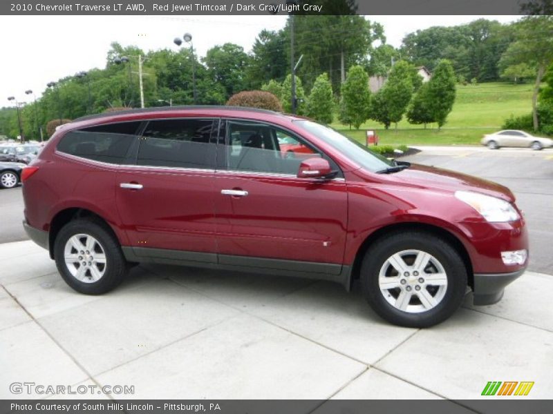 Red Jewel Tintcoat / Dark Gray/Light Gray 2010 Chevrolet Traverse LT AWD