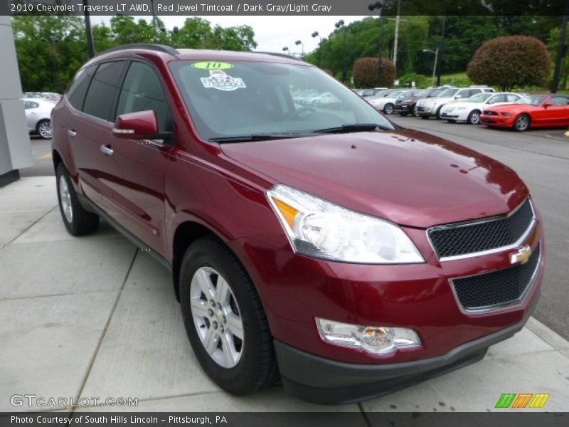 Red Jewel Tintcoat / Dark Gray/Light Gray 2010 Chevrolet Traverse LT AWD