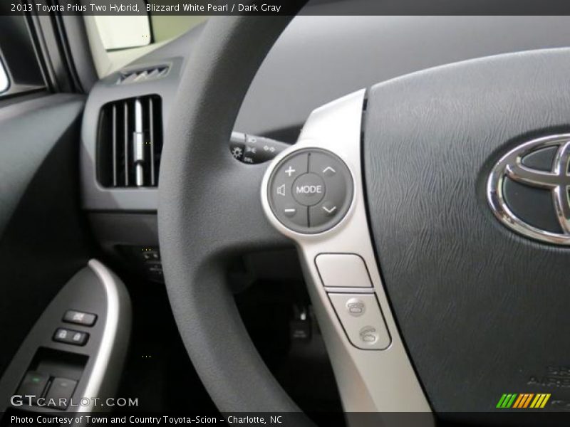 Blizzard White Pearl / Dark Gray 2013 Toyota Prius Two Hybrid