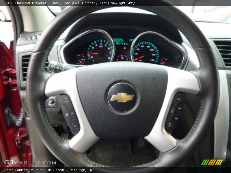 Red Jewel Tintcoat / Dark Gray/Light Gray 2010 Chevrolet Traverse LT AWD