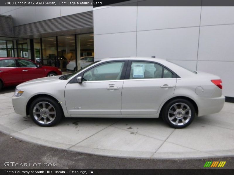 Light Sage Metallic / Sand 2008 Lincoln MKZ AWD Sedan