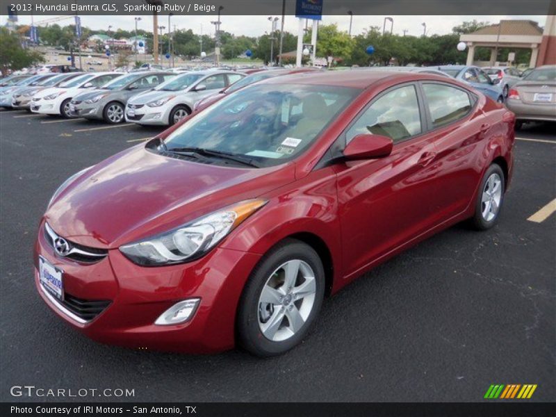 Sparkling Ruby / Beige 2013 Hyundai Elantra GLS