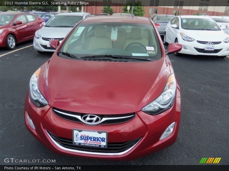 Sparkling Ruby / Beige 2013 Hyundai Elantra GLS