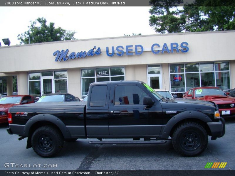 Black / Medium Dark Flint/Red 2008 Ford Ranger XLT SuperCab 4x4