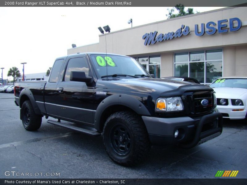 Black / Medium Dark Flint/Red 2008 Ford Ranger XLT SuperCab 4x4