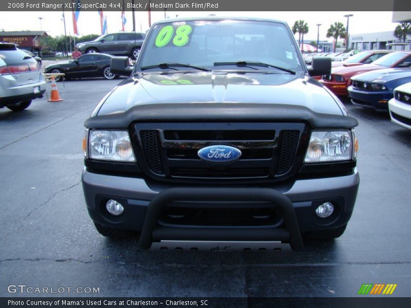 Black / Medium Dark Flint/Red 2008 Ford Ranger XLT SuperCab 4x4