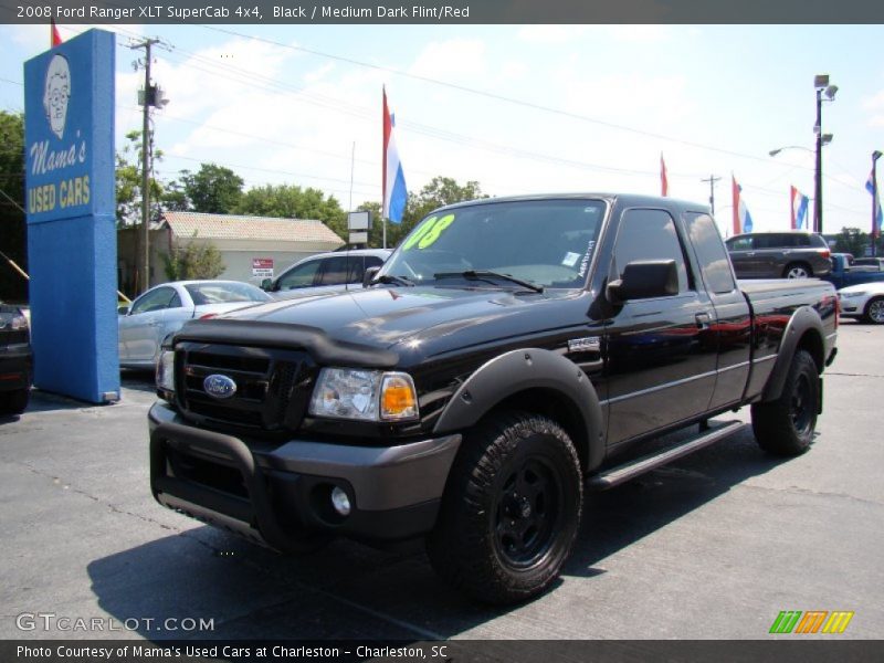 Black / Medium Dark Flint/Red 2008 Ford Ranger XLT SuperCab 4x4
