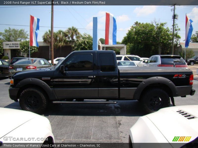 Black / Medium Dark Flint/Red 2008 Ford Ranger XLT SuperCab 4x4