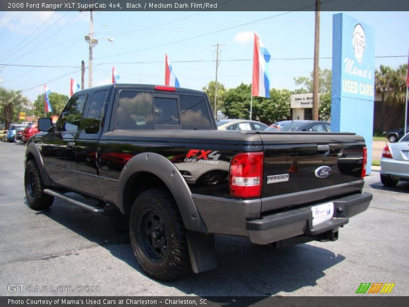 Black / Medium Dark Flint/Red 2008 Ford Ranger XLT SuperCab 4x4
