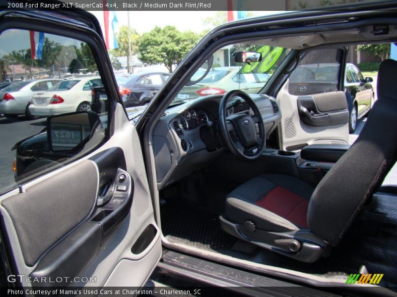 Black / Medium Dark Flint/Red 2008 Ford Ranger XLT SuperCab 4x4
