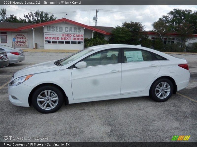 Shimmering White / Camel 2013 Hyundai Sonata GLS
