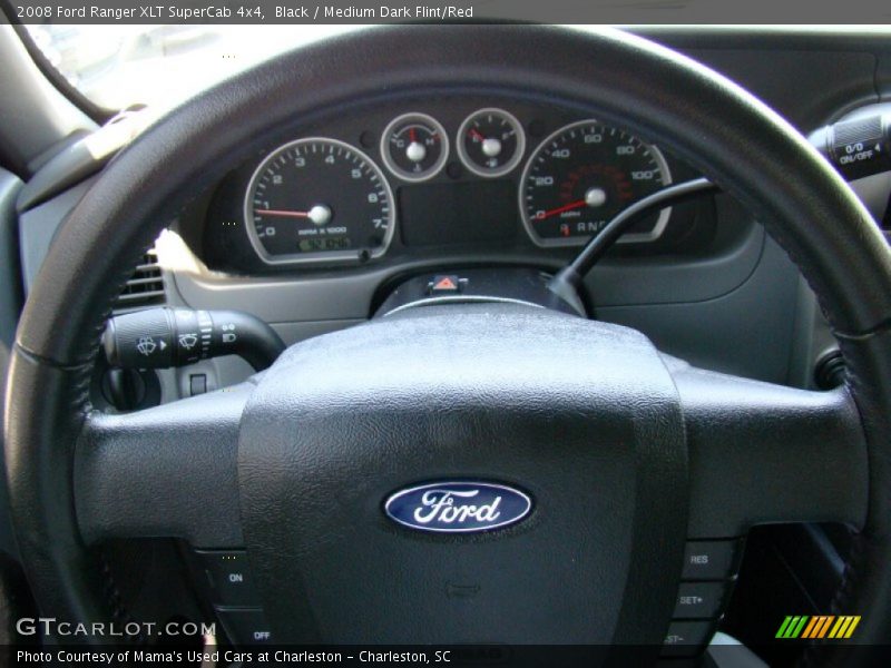 Black / Medium Dark Flint/Red 2008 Ford Ranger XLT SuperCab 4x4