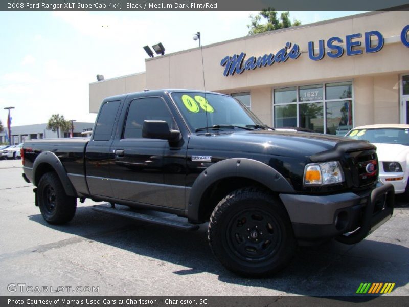 Black / Medium Dark Flint/Red 2008 Ford Ranger XLT SuperCab 4x4