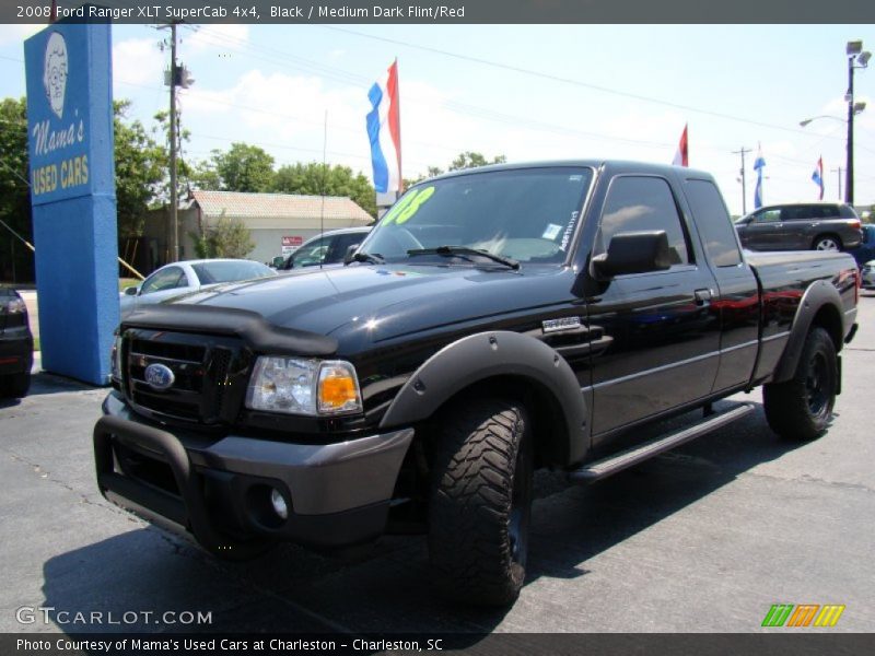 Black / Medium Dark Flint/Red 2008 Ford Ranger XLT SuperCab 4x4