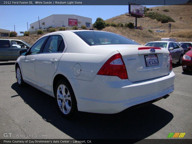 White Suede / Medium Light Stone 2012 Ford Fusion SE