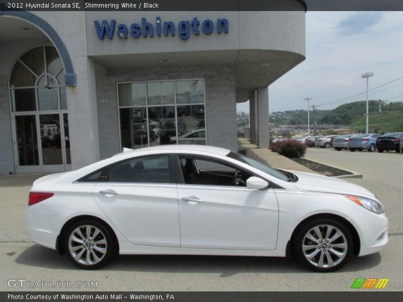 Shimmering White / Black 2012 Hyundai Sonata SE