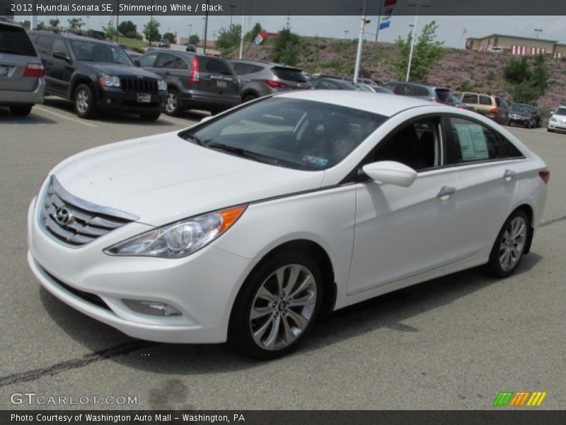 Shimmering White / Black 2012 Hyundai Sonata SE