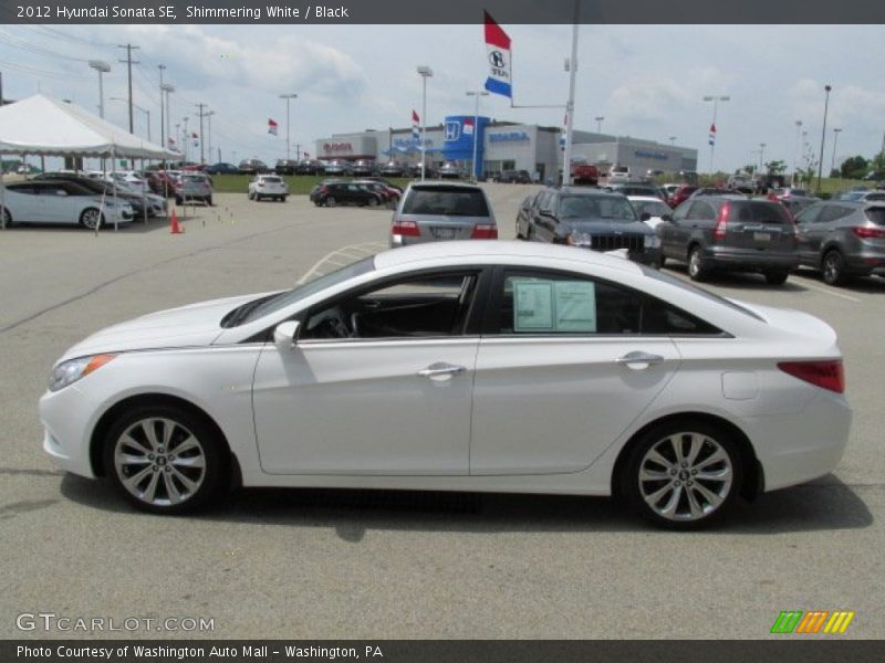 Shimmering White / Black 2012 Hyundai Sonata SE