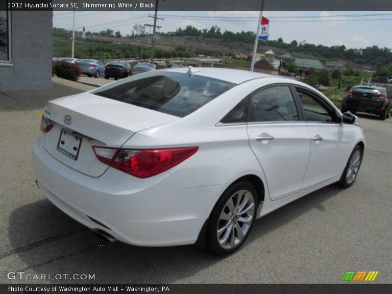 Shimmering White / Black 2012 Hyundai Sonata SE