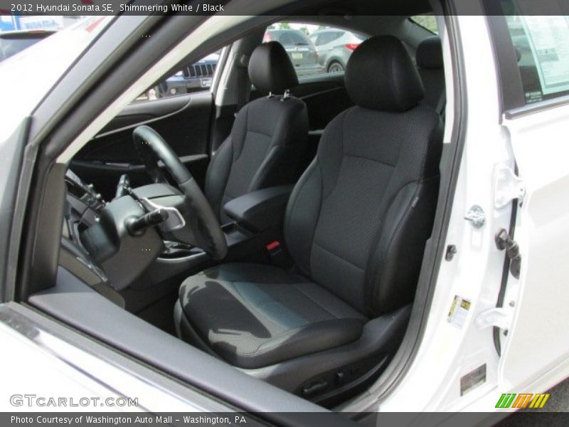 Shimmering White / Black 2012 Hyundai Sonata SE
