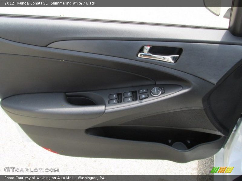 Shimmering White / Black 2012 Hyundai Sonata SE