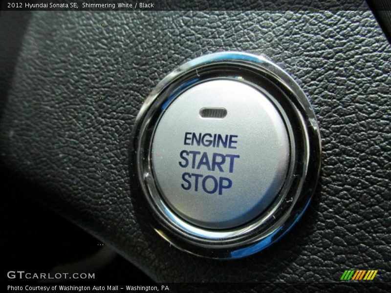Shimmering White / Black 2012 Hyundai Sonata SE