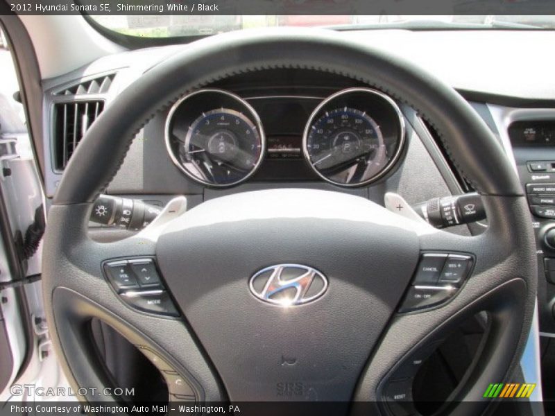 Shimmering White / Black 2012 Hyundai Sonata SE