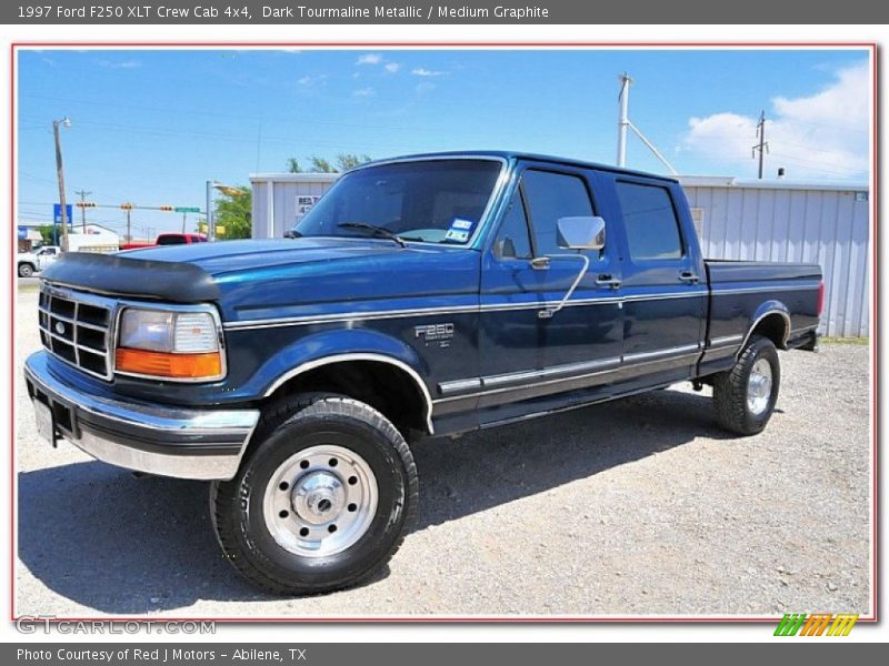 Dark Tourmaline Metallic / Medium Graphite 1997 Ford F250 XLT Crew Cab 4x4