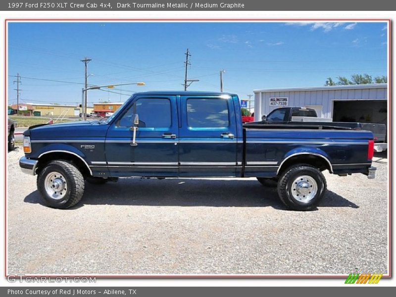 Dark Tourmaline Metallic / Medium Graphite 1997 Ford F250 XLT Crew Cab 4x4