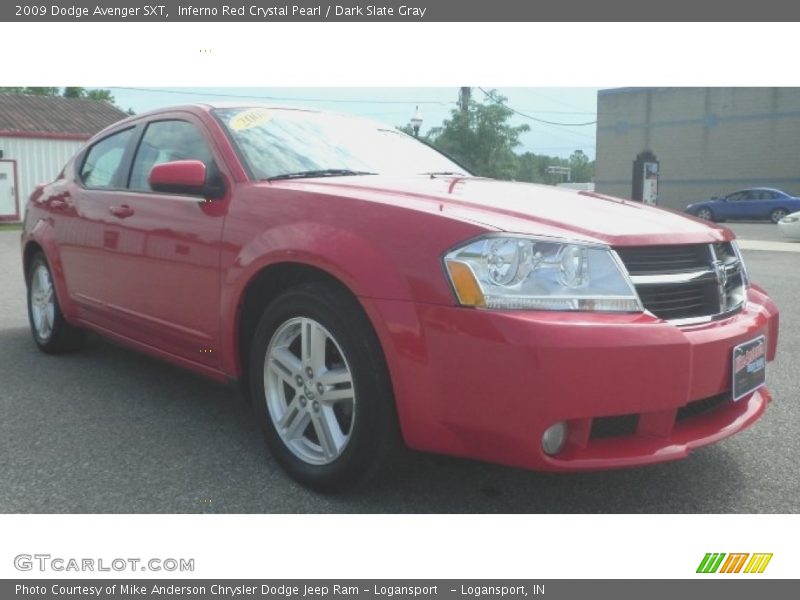 Inferno Red Crystal Pearl / Dark Slate Gray 2009 Dodge Avenger SXT
