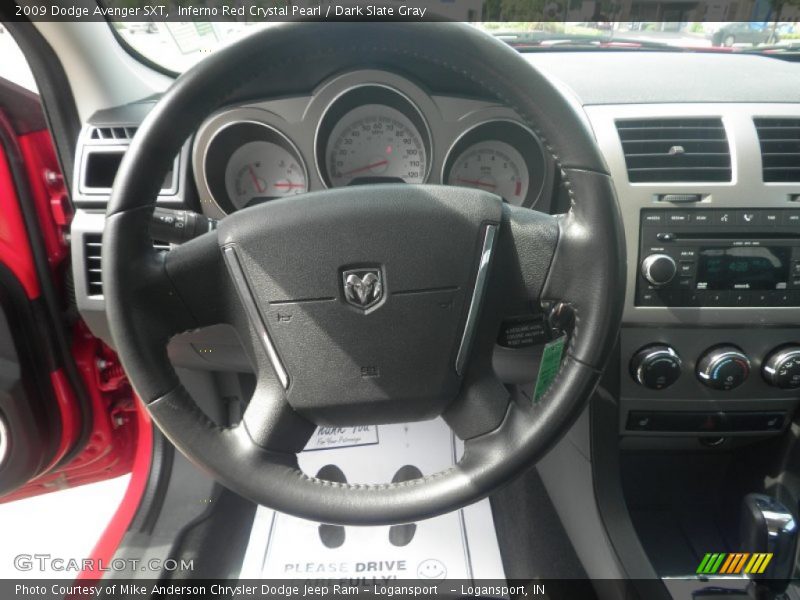 Inferno Red Crystal Pearl / Dark Slate Gray 2009 Dodge Avenger SXT