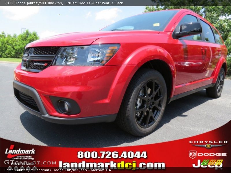 Brilliant Red Tri-Coat Pearl / Black 2013 Dodge Journey SXT Blacktop