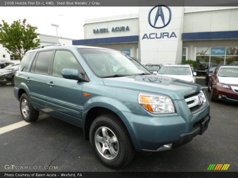 Steel Blue Metallic / Gray 2008 Honda Pilot EX-L 4WD